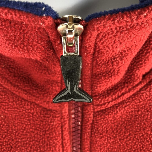Vintage Shamu SEAWORLD 1/4 Zip Pullover Red Size 14/16 S/M Long Sleeve High Neck - Picture 3 of 11